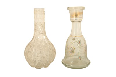 Lot 347 - TWO EUROPEAN CLEAR GLASS HUQQA BASES