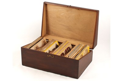 Lot 228 - A Rare Storage Box for Stereographs, with around 70 Stereo Cards.