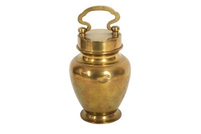 Lot 198 - A SOLID BRASS PORTABLE LOTA (WATER CONTAINER)