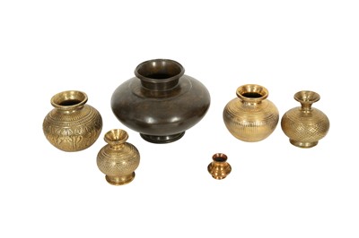 Lot 293 - A COLLECTION OF SIX MINIATURE LOTAS (WATER VESSELS)