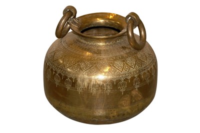 Lot 370 - AN INDIAN BRASS LOTA, 20TH CENTURY