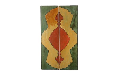 Lot 254 - TWO PAINTED AND LACQUERED WINDOW SHUTTERS