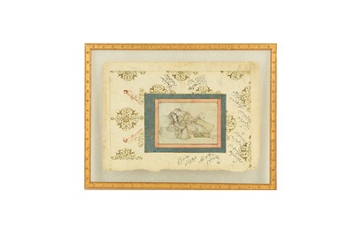 Lot 287 - AN EROTIC TINTED DRAWING
