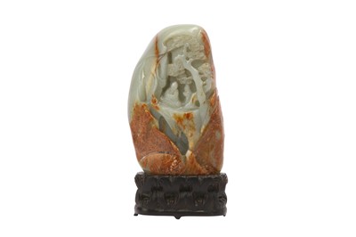 Lot 865 - A CHINESE PALE CELADON JADE BOULDER.