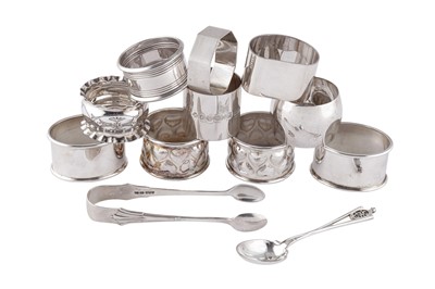 Lot 298 - A mixed group of sterling silver napkin rings
