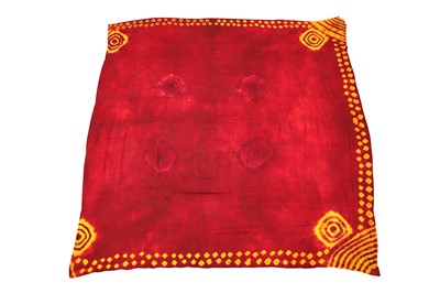 Lot 15 - A JOINED TIE-DYED SILK HANGING