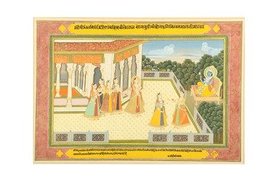 Lot 6 - AN ILLUSTRATION FROM A KRISHNA LILA SERIES