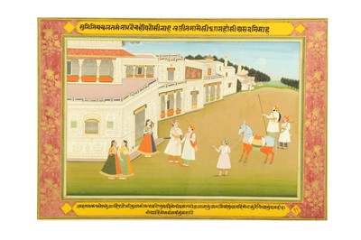 Lot 234 - AN ILLUSTRATION FROM A KRISHNA LILA SERIES