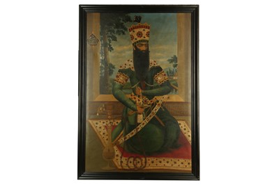 Lot 101 - A SEATED PORTRAIT OF FATH 'ALI SHAH QAJAR (R. 1797 - 1834)