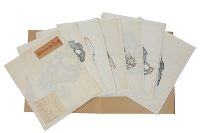 Lot 217 - A COLLECTION OF PRINTED LEAVES FROM ‘TEN BAMBOO STUDIO COLLECTION OF CALLIGRAPHY AND PAINTING’.
