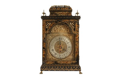 Lot 322 - A LATE 18TH CENTURY CHINESE EXPORT LACQUERED CLOCK CASE WITH LATER BATTERY MOVEMENT