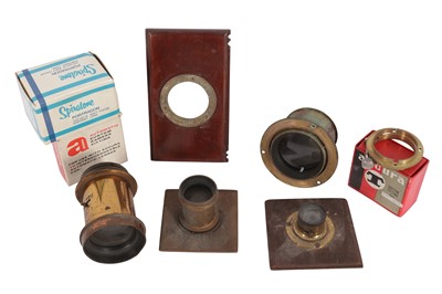 Lot 134 - A Selection of Brass lens including an Early Darlot