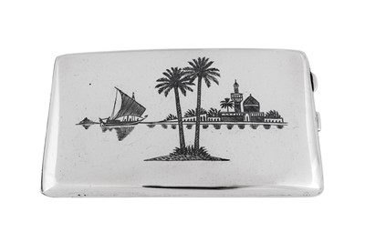 Lot 259 - An early 20th century Iraqi silver and niello cigarette case, Basra or Omara circa 1930