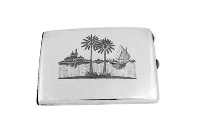Lot 257 - An early 20th century Iraqi silver and niello cigarette case, Basra or Omara circa 1930