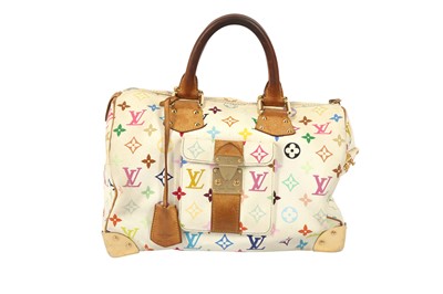 Lot 365 - LOUIS VUITTON X TAKASHI MURAKAMI WHITE MULTICOLOR MONOGRAM SPEEDY 30