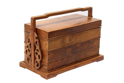 Lot 13 - A CHINESE HUANGHUALI PICNIC BOX.