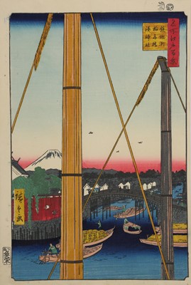 Lot 380 - A WOODBLOCK PRINT BY HIROSHIGE (1797 - 1858).