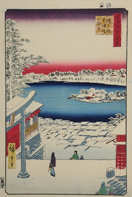 Lot 382 - A WOODBLOCK PRINT BY HIROSHIGE (1797 - 1858).