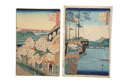 Lot 374 - TWO WOODBLOCK PRINTS BY HIROSHIGE II (1826 - 1869).
