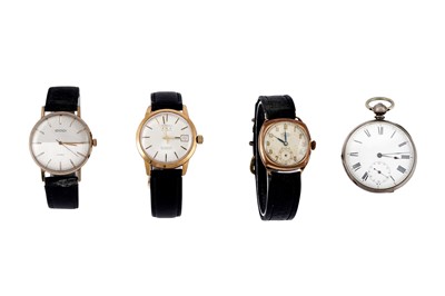 Lot 14 - 3 WRISTWATCHES AND 1 POCKET WATCH.