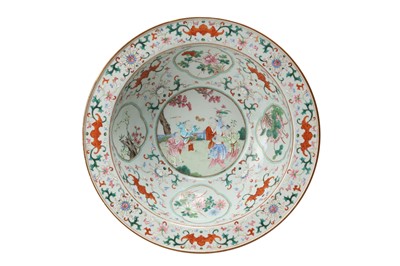 Lot 282 - A CHINESE FAMILLE ROSE 'BOYS' BASIN.