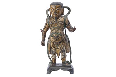 Lot 47 - A CHINESE GILT-BRONZE FIGURE OF ZHENWU.