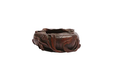 Lot 604 - A CHINESE BAMBOO 'LOTUS' WASHER.