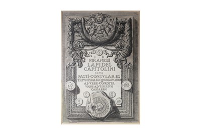 Lot 1708 - Piranesi (Giovanni Battista) Etched frontispiece to the Lapides Capitolini...