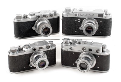 Lot 91 - Group of 4 Early FED & Zorki Leica Copies.