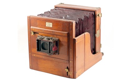 Lot 163 - Marion & Co Brass & Mahogany Whole Plate Tailboard Camera.