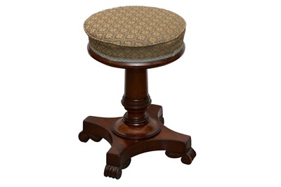 Lot 106 - A VICTORIAN MAHOGANY PIANO STOOL