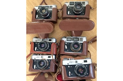 Lot 119 - Three FED 4 & Three FED 3 Russian Rangefinder Cameras.