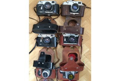 Lot 120 - Four Zorki 4, a FED 6 & a Kiev 4 Rangefinder Cameras