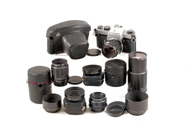 Lot 220 - A 4-Lens Pentax Spotmatic SPII Outfit.