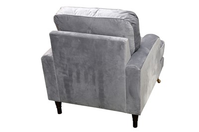 Lot 15 - A CONTEMPORARY ARMCHAIR UPHOLSTERED IN GREY SUEDE STYLE FABRIC, 21ST CENTURY