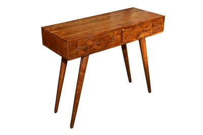 Lot 31 - A CONTEMPORARY ACACIA WOOD CONSOLE TABLE