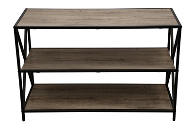 Lot 60 - A CONTEMPORARY THREE TIER SIDE TABLE