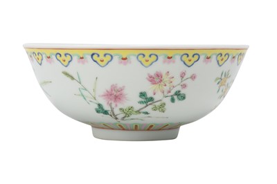Lot 609 - A CHINESE FAMILLE ROSE 'BLOSSOMS' BOWL.