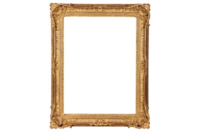 Lot 197 - A LOUIS XV STYLE CARVED, PIERCED, SWEPT AND GILDED FRAME