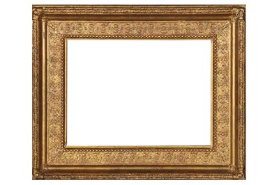 Lot 193 - AN ENGLISH 19TH CENTURY GILDED COMPOSITION FRAME