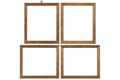 Lot 125 - A SET OF FOUR ITALIAN 19TH CENTURY PLAIN GILDED MOULDING FRAMES