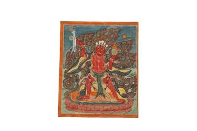 Lot 508 - A TIBETAN TSAKLI OF A TANTRIC DEITY.