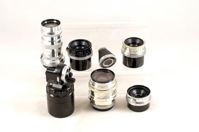 Lot 14 - A Jupiter 9 85mm f2 & Other Kiev/Contax Fit Lenses.