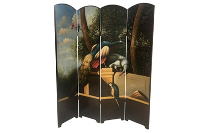 Lot 2 - AN ITALIAN FOUR FOLD SCREEN, 20TH CENTURY