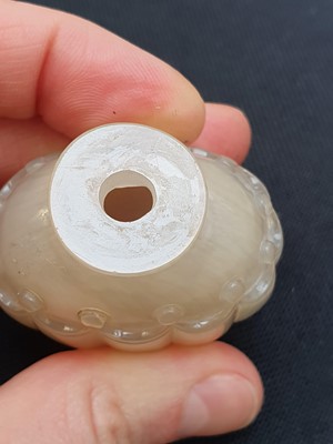 Lot 109 - TWO CHINESE AGATE SNUFF BOTTLES.