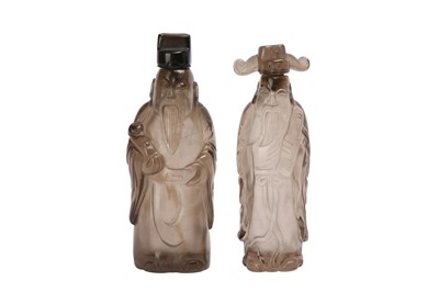 Lot 70 - TWO CHINESE CRYSTAL 'OFFICIAL' SNUFF BOTTLES.