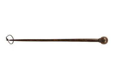 Lot 582 - λ A RHINOCEROS HORN WALKING CANE.