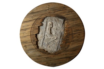 Lot 85 - AN UNUSUAL WOOD AND FIBREGLASS GRAVE DINING TABLE DESIGNED BY ANDRE ROBOLOBAVICH