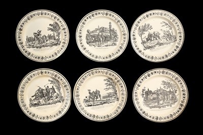 Lot 376 - SIX EARLY 19TH CENTURY FRENCH PLATES DECORATED WITH NAPOLEONIC SCENES