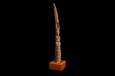 Lot 131 - A 19TH CENTURY YORUBA (NIGERIAN) IVORY DIVINATION TAPPER